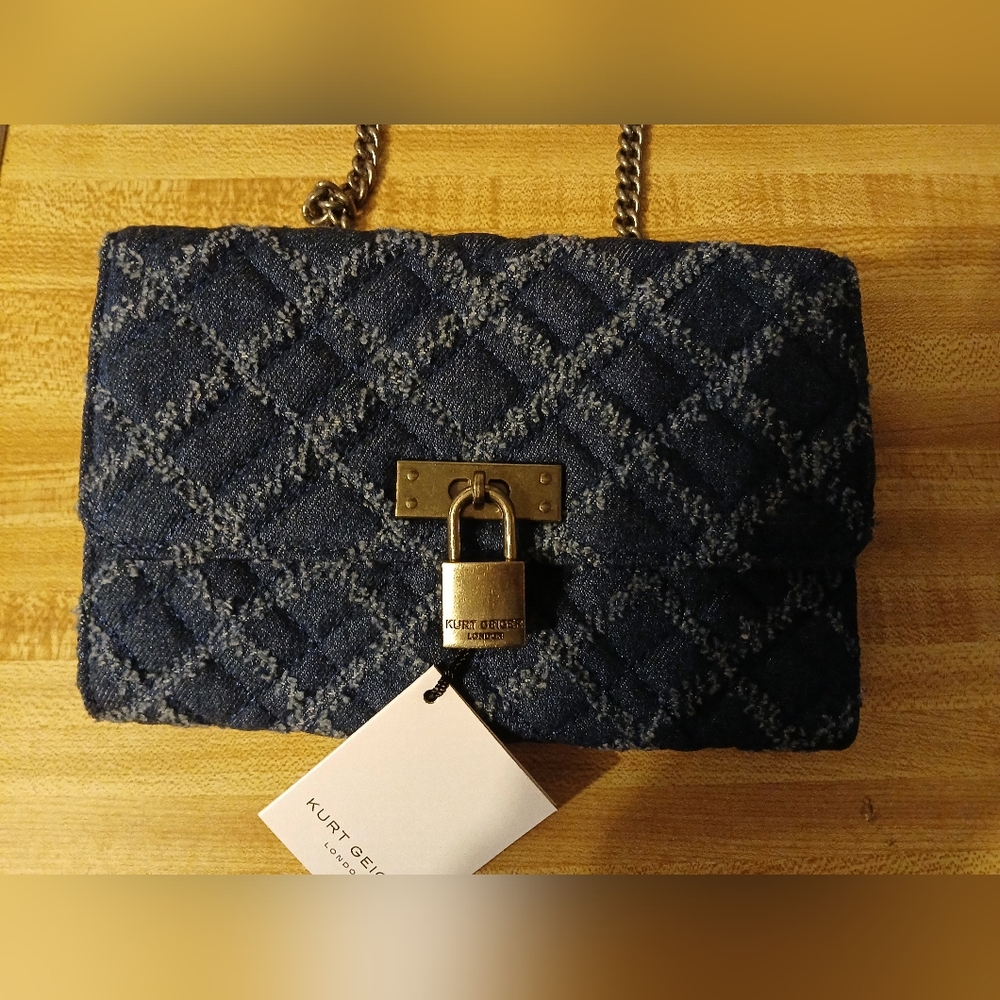 Kurt Geiger NWT Blue Quilted Crossbody Bag - Picture 4 of 9